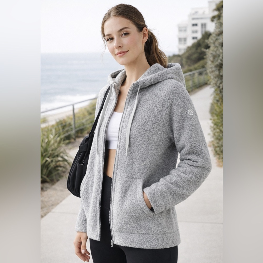lululemon athletica Light Gray Teddy Hooded Jacket